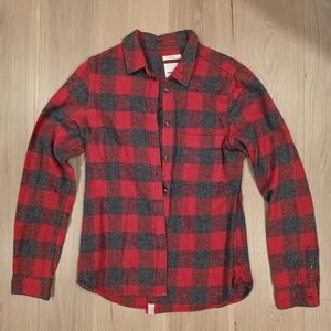 American Eagle Outfitters Red and Gray Plaid Shirt